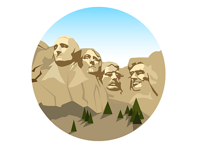 Mount Rushmore Memorial Park adobe art design digital digital image icon illustration illustrator landscape mount rushmore mountain national park photoshop vector