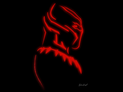 Black/Red panther illustration illustrator vector