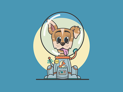 Dog Odyssey adobe illustrator animal art artwork astronaut cartoon character design cute design digital art dog galaxy graphic arts graphic design illustration odyssey space space dog