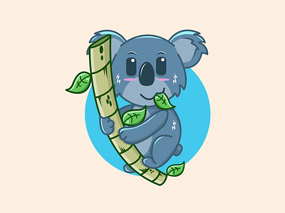 Koala adobe illustrator animal art artwork bamboo cartoon character design cute design digital art graphic arts graphic design icon illustration illustrator koala leaf logo wilderness