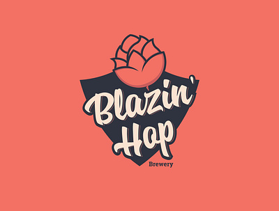 Blazin' Hop Logo branding brewery logo flame hop flame hop hand drawn hop illustration logo vector