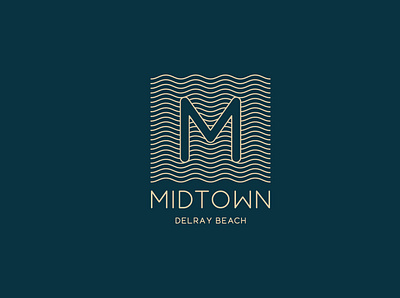 Midtown delray beach logo beach blue branding classy design logo minimal modern waves