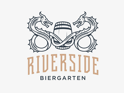 Bavarian Bar Logo barrel bavarian beer branding classy design dragon hand drawn illustration logo modern vector