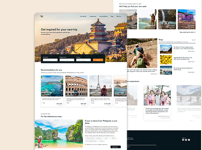 Vt. agency - Travel service invisionapp landing page landing pages sketch app travel travel agency trip uidesign web design website