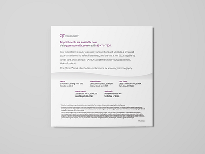 Back cover of square trifold brochure brand brand identity branding breast cancer brochure grid typography