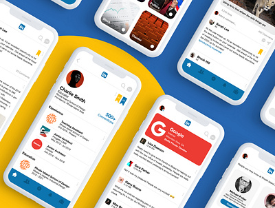 LinkedIn App Redesign app app design colorful dashboard design figma flat linkedin mobile mobile app mobile ui redesign social social network ui ui design ux uxdesign