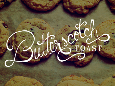 Butterscotch Toast blog cursive custom hand lettering logo script swirl texture