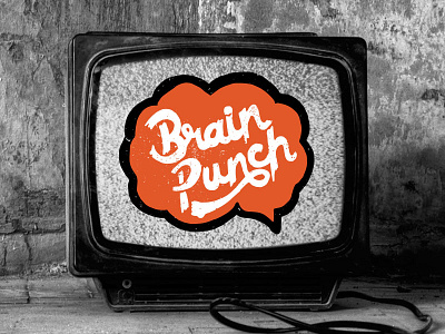 Brain Punch brain grunge hand lettering illustration lettering logo melting punch red spray