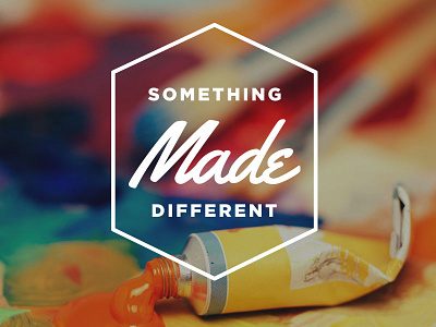 Something Made Different art blog cursive geometric logo music seal shape travel