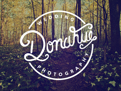 Donahue Wedding Photography camera cursive lettering logo photography seal wedding