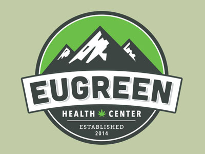 Eugreen Health Center Logo Design circle cubano design dispensary green logo marijuana mountain nature outdoor seal