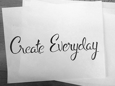 08/365 - Create Everyday black brush cursive lettering script