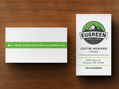 Eugreen Business Cards branding business cards logo marijuana mountain spot uv