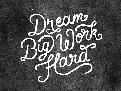 Dream Big Work Hard Wallpaper black and white cursive lettering script wallpaper