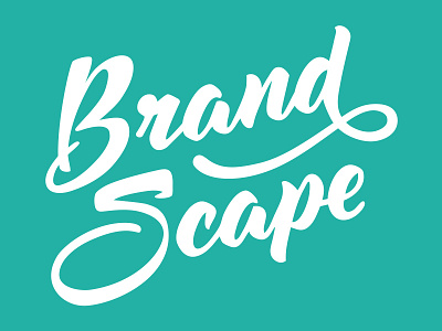 Brand Scape Logo brand branding brush identity lettering logo logotype script teal typography wordmark