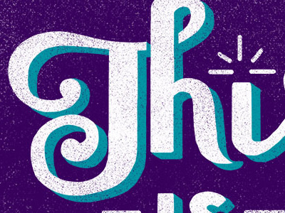 This Is My Year cursive lettering purple script teal type typography