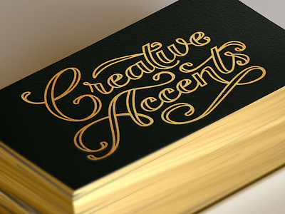 Creative Accents a branding c creative gold hand lettering lettering logo design type word mark