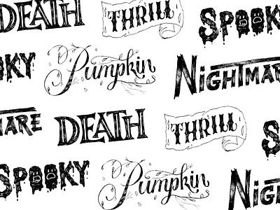 Twitch Halloween Lettering death halloween hand lettering lettering nightmare pumpkin spooky thrill type typography