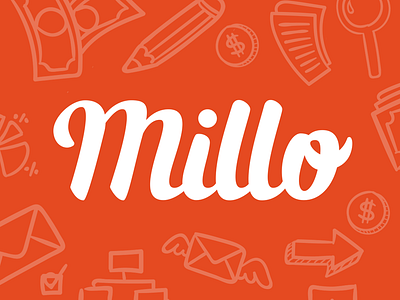 Millo Logo Design branding cursive hand lettering lettering logo design orange rebrand script wordmark