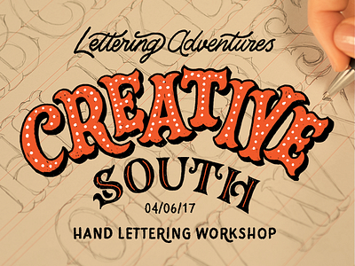 Learn Lettering at Creative South blackletter circus learn lettering tutorial victorian vintage workshop