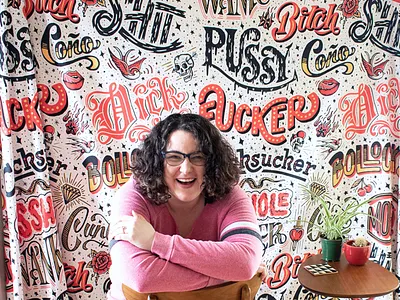 Hi, I’m Dina! asshole cunt curse words custom type dick fuck hand lettering lettering redbubble shit tapestry typography