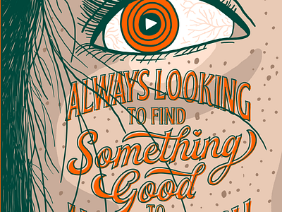 Half Watch babe babememe drawing eyes freckles girl hand lettering illustration lettering movie netflix orange sexy girl sexy typeface tv tv guide tv series type typography woman