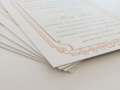 Custom Wedding Invitation on Double Thick Recycled Paper bridal card design eastjonesprint elegant invitation invitationdesign paper print wedding weddinginvitation