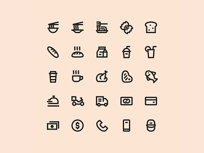 Food Delivery Icon Set delivery flat food icon line set symbol