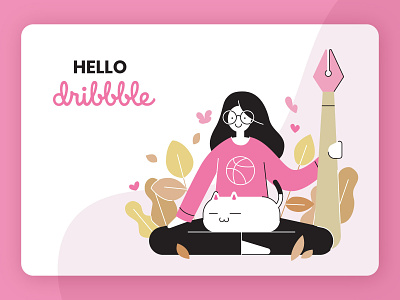 Hello Dribbble! art debut debutshot dribbble hello illustration shot vector