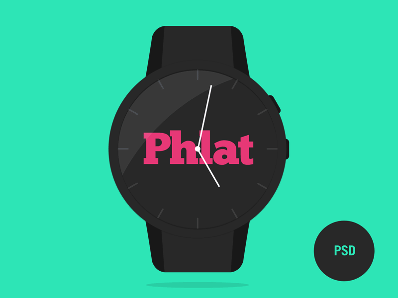 Phlat Watch PSD Template android iwatch moto moto360 psd smart smartwatch template watch
