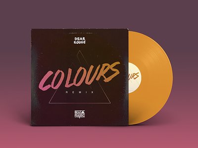 Colours Remix album art cover art print synthwave vinyl vinyl mockup