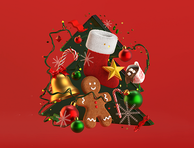 Christmas 3d illustration 3d illustration