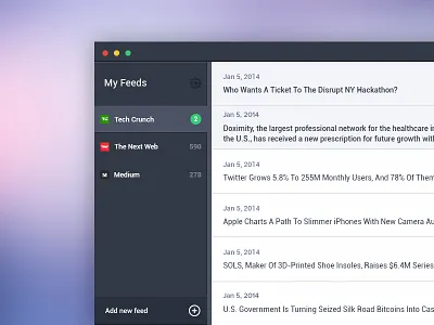 Feed Reader app client feed flat icon mac osx rss ui uiux user interface ux