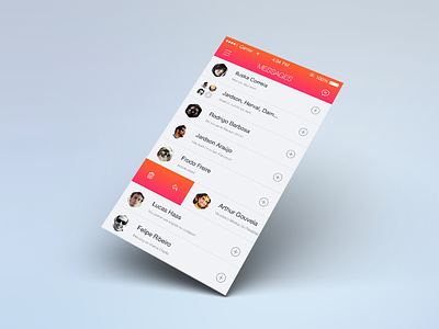 Group Messenger - iOS App app chat clean flat group ios ios7 messenger mobile ui uiux user interface