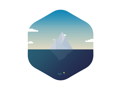 A trip to the Arctic badge flat icon illustration nature shape vector