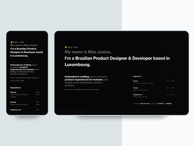 Portfolio / Personal Website animation frontend landing page minimalism responsive typography user interface webdesign website design