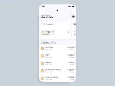 FV - Personal Banking - Prototype accounts animation app finance app fintech interaction interface principle product prototype prototype animation transaction ui uiux user interface