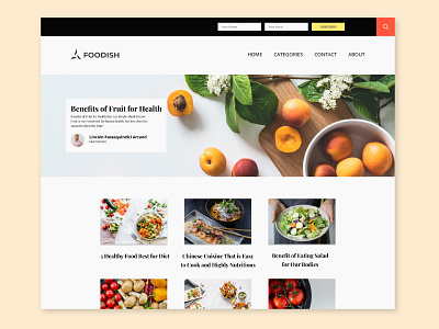 Blog for Food adobe design figma ui uidesign ux web design website website design