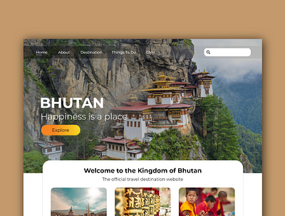 Bhutan Travel Website Redesign adobe xd design ui uidesign ux website website design