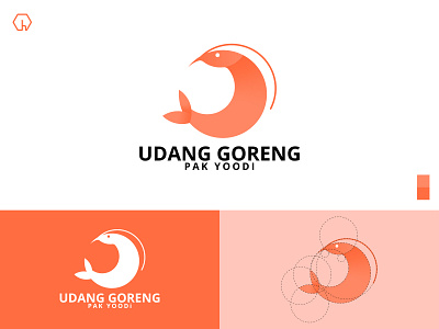 Udang Goreng Pak Yoodi food food logo fried fried shrimp goldenratio gradient gradient logo orange shrimp shrimp logo