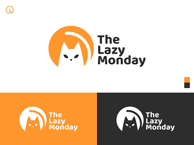 The Lazy Monday cat logo cats computer gadget geek lazy monday yellow