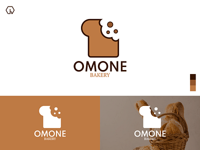 Omone Bakery bakery bakery logo bite bite logo bread bread logo brown food food logo