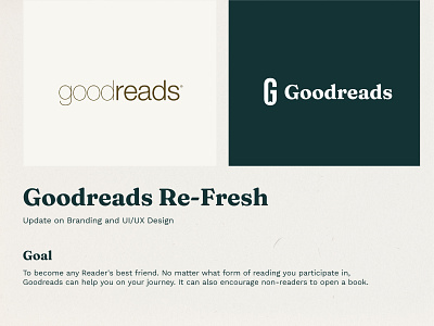 Goodreads Re-Fresh branding design logo rebrand ui ux