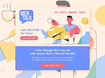 MenTalk Landing Page collectui design logo ui vector web website