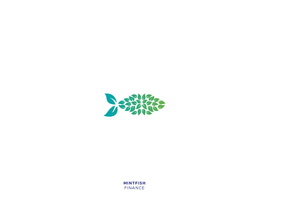 Mintfish alphabet animal animal logo brand identity design branding creative design design finance business fish logo grid logo icon mark logo illustration leaf leaves logo startup branding