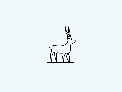 Antelope africa animal antelope antlers branding clever creative design icon mark logo line logo logo monoline logo