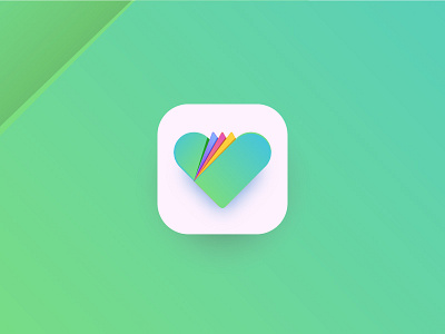 Follow My Health app icon healthy lifestyle heart logo identity love manage records