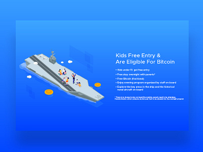 Isometric Landing Page bitcoin blockchain flat header illustration isometric landingpage space page ships. kids ui ux website