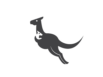 Animal Series For Fun - Kangaroo animal black fast forest kangaroo logo mark negative space speed