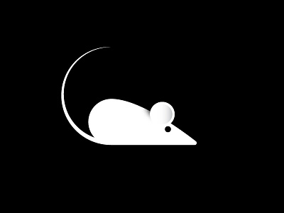 Animal Series For Fun - Rat animal black white gradient illustration logo mouse rat vector